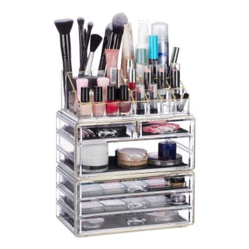 Transparent makeup organizer with drawers 29x23.5x14cm.