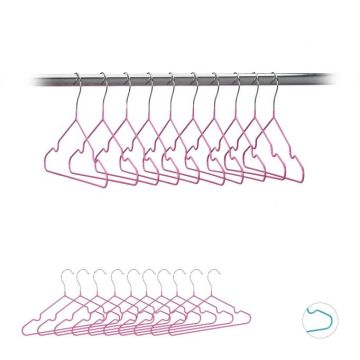 Clothes hangers 20pcs, pink/silver color