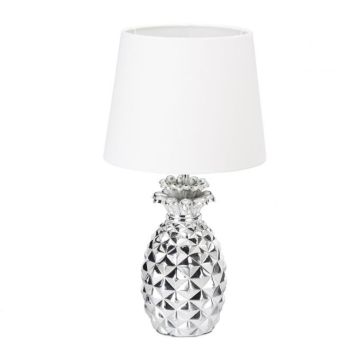 Table lamp 47x25cm., white/silver color
