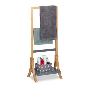 Towel rack 103x41x28cm., light brown/gray