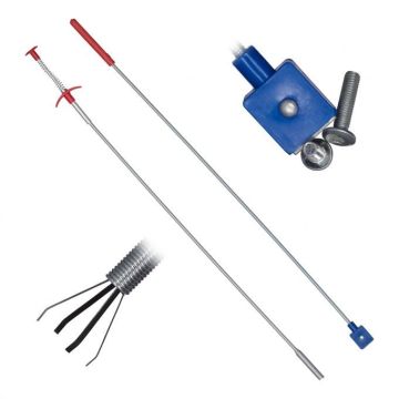 Mechanical flexible gripper 60x4.5x2cm., blue/silver/red colors