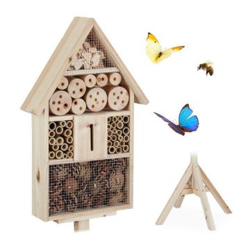 Insect hotel 140x47x31cm., light brown