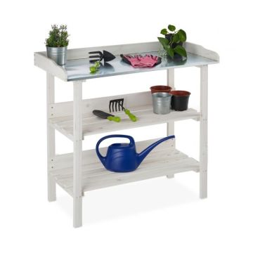 Transplanting table 86x92x41cm., white/silver color