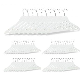 Clothes hangers 50pcs, white/silver color