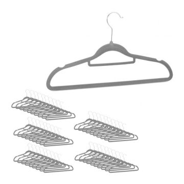 Clothes hangers 50pcs, gray/silver color