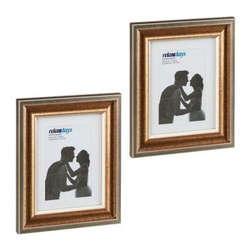 Set of 2 photo frames 26.5x21.5x2cm., gold color