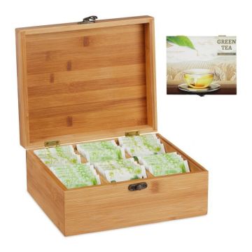Tea bag organizer 9.5x22x18.5cm., light brown