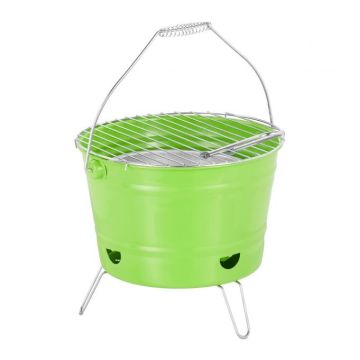 Portable grill 40x30x36cm., green/silver color