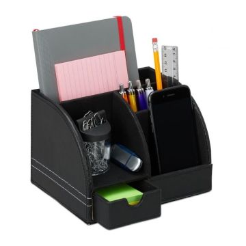 Writing instrument organizer with 1 compartment 13x19x15 cm., black