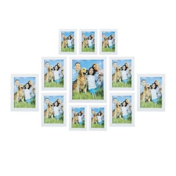 Set of 12 photo frames, white