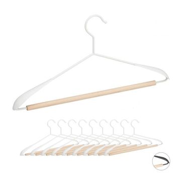 Clothes hangers 10pcs, light brown/white
