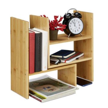 Hanging bathroom shelf with 3 compartments 40x16x53cm., light brown