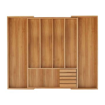 Cutlery tray 5x32.5x44.5cm., light brown