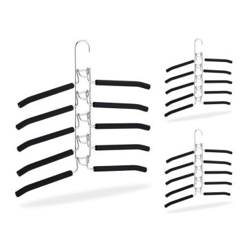 Clothes hangers 3 pcs., black/silver color