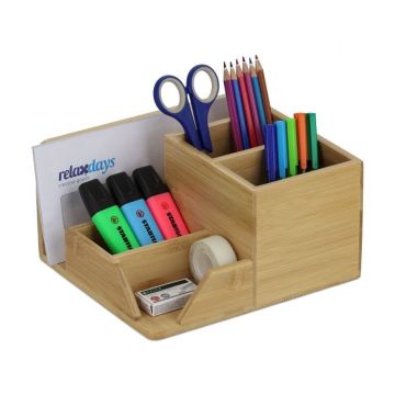 Writing instrument and document organizer 11.5x22x19 cm., light brown