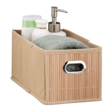 Storage box 14x15x31cm., light brown/beige