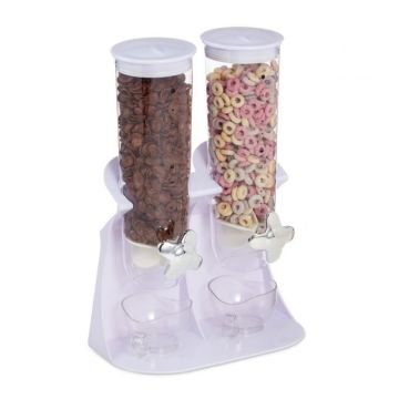 Food dispenser 41x28x14cm., white/silver color