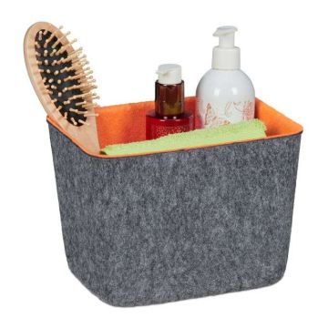 Storage box 15.5x21x15.5cm., gray/orange