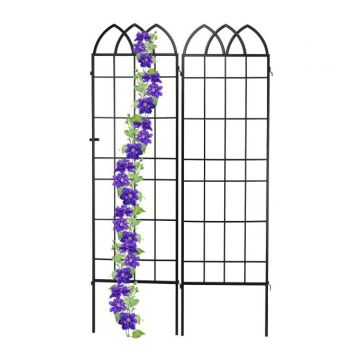 Set of 2 garden grills 183x51x1.5cm, black
