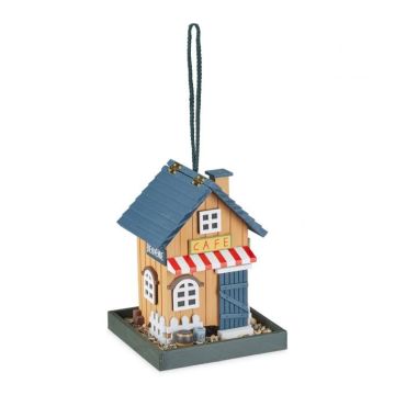 Bird feeder 43.5x18x18cm., blue/light brown/white