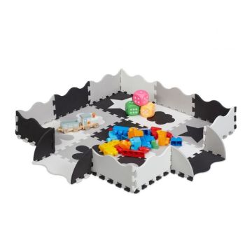 Playmat "Delionė" with border 1x31.5x31.5cm., black/white/gray