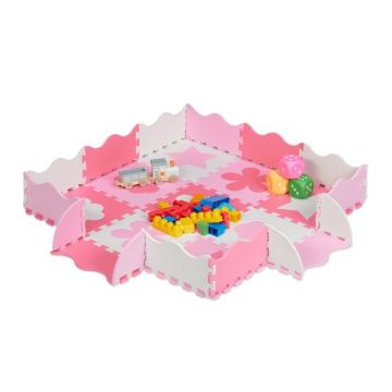 Play mat "Delionė" with border 1x31.5x31.5cm., pink/white