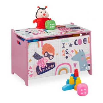 Storage box 39x60x36.5cm, pink/blue