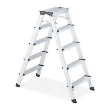 Household ladder 97.5x45x86cm., silver/black