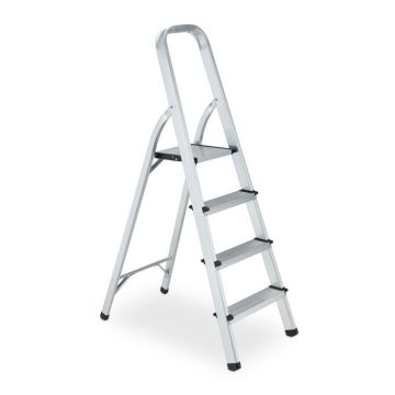 Household ladder 126.5x41.5x76.5cm., black/silver color