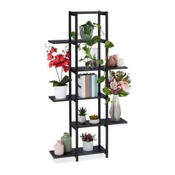 Flower stand with 6 shelves 150x78x24cm., black