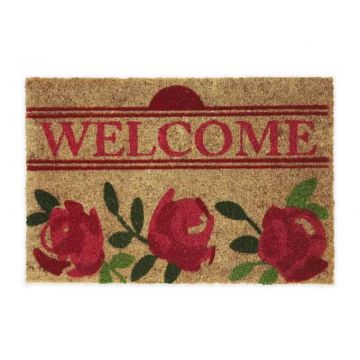 Wycieraczka "Welcome" z różami 60x40 cm.