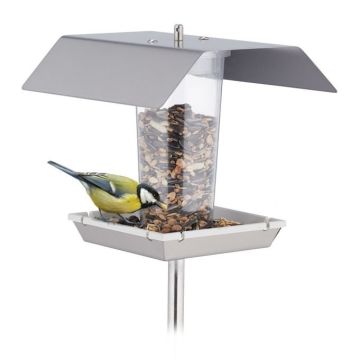 Bird feeder 19x17.5x17cm., silver color