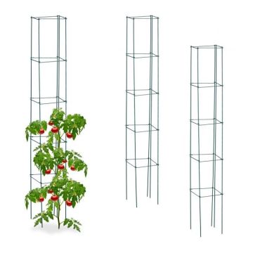 Set of 3 garden trellis "Tower" 150x20x20cm., dark green