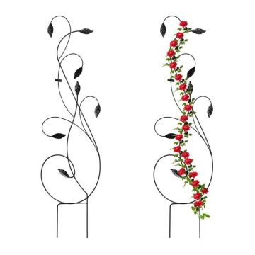 Set of 2 garden grills 144x39x1cm., black