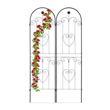 Set of 2 garden grills 180x50x2.5cm, black