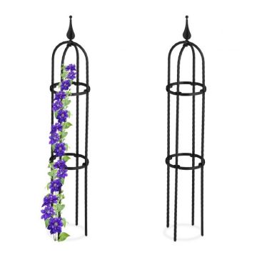 Set of 2 garden grills "Tower" 85x15cm., black
