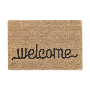 Wycieraczka "Welcome" 60x40 cm, jasnobrązowa/czarna