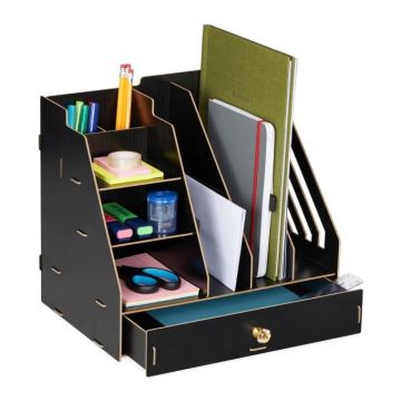 Writing instrument and document organizer with 1 compartment 29.5x33x24 cm., black