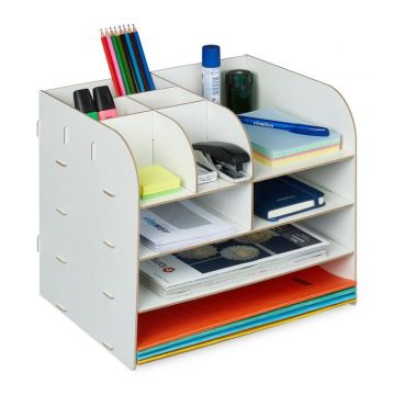 Writing instrument and document organizer 27.5x32.5x25 cm., white