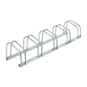 Bicycle rack for 5 bikes 27x130x33cm., silver color