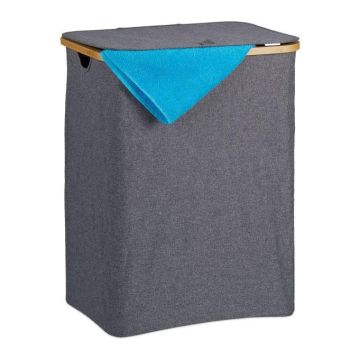 Laundry basket 67.5x56.5x37.5cm, 130L., gray/light brown
