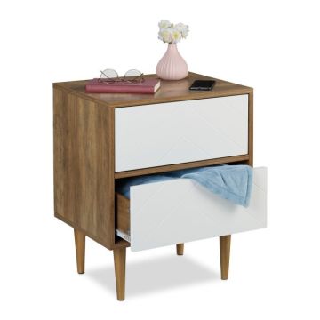 Komoda z 2 przegrodami 59,5x48x39,5cm, brązowo-biała