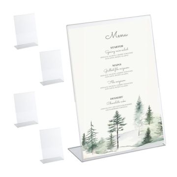 Set of 5 transparent table stands 30.5x21x8 cm.