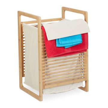 Laundry basket 60x40x35cm, 50L., cream/light brown