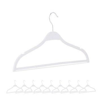 Clothes hangers 10pcs, white/silver color