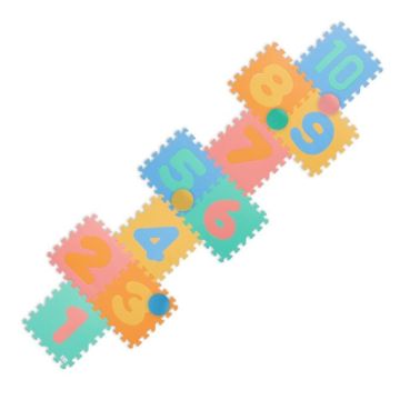 Play mat "Delionė" 1x58x198cm., blue/green/yellow/pink/orange colors
