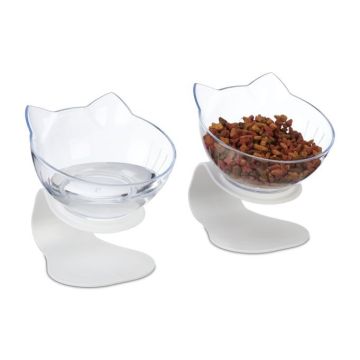 Set of 2 transparent bowls 15x13x15cm., white