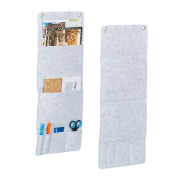 Set of 2 hanging organizers 64.5x25x0.5cm., gray