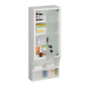 Transparent medical cabinet 65x27x12cm., white/silver color