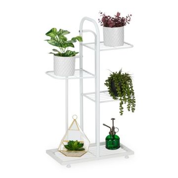 Flower stand with 4 shelves 72.5x44x22.5cm., white